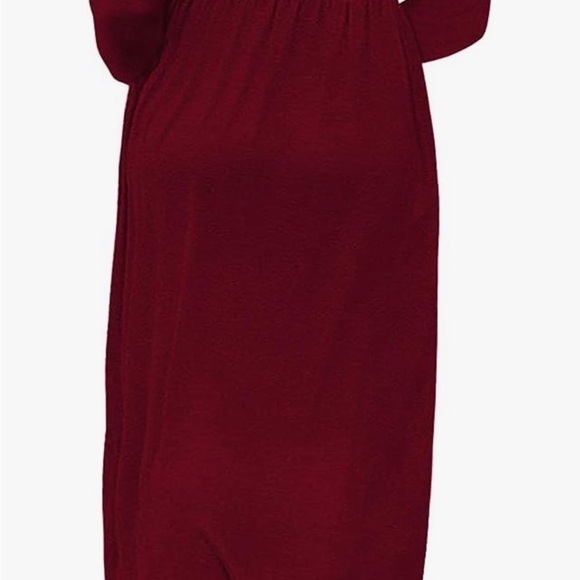 Plus Size Maxi Dress Long Sleeve Empire Waist Size 4XL /26 Burgundy Wine Color - Picture 10 of 11